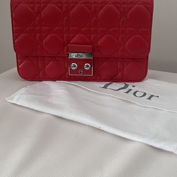 CHRISTIAN DIOR Lambskin Cannage Miss Dior Promenade Bag Coral Orange/Vermillion - Picture 4 of 17